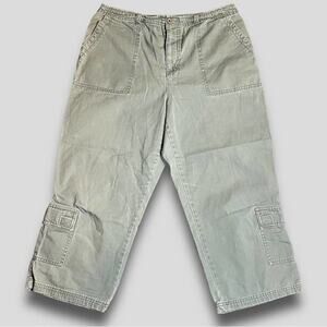 LA CABANA Y2K GORP CARGO COTTON PANTS STRAIGHT UTILITY POCKET CREAM KHAKI 10